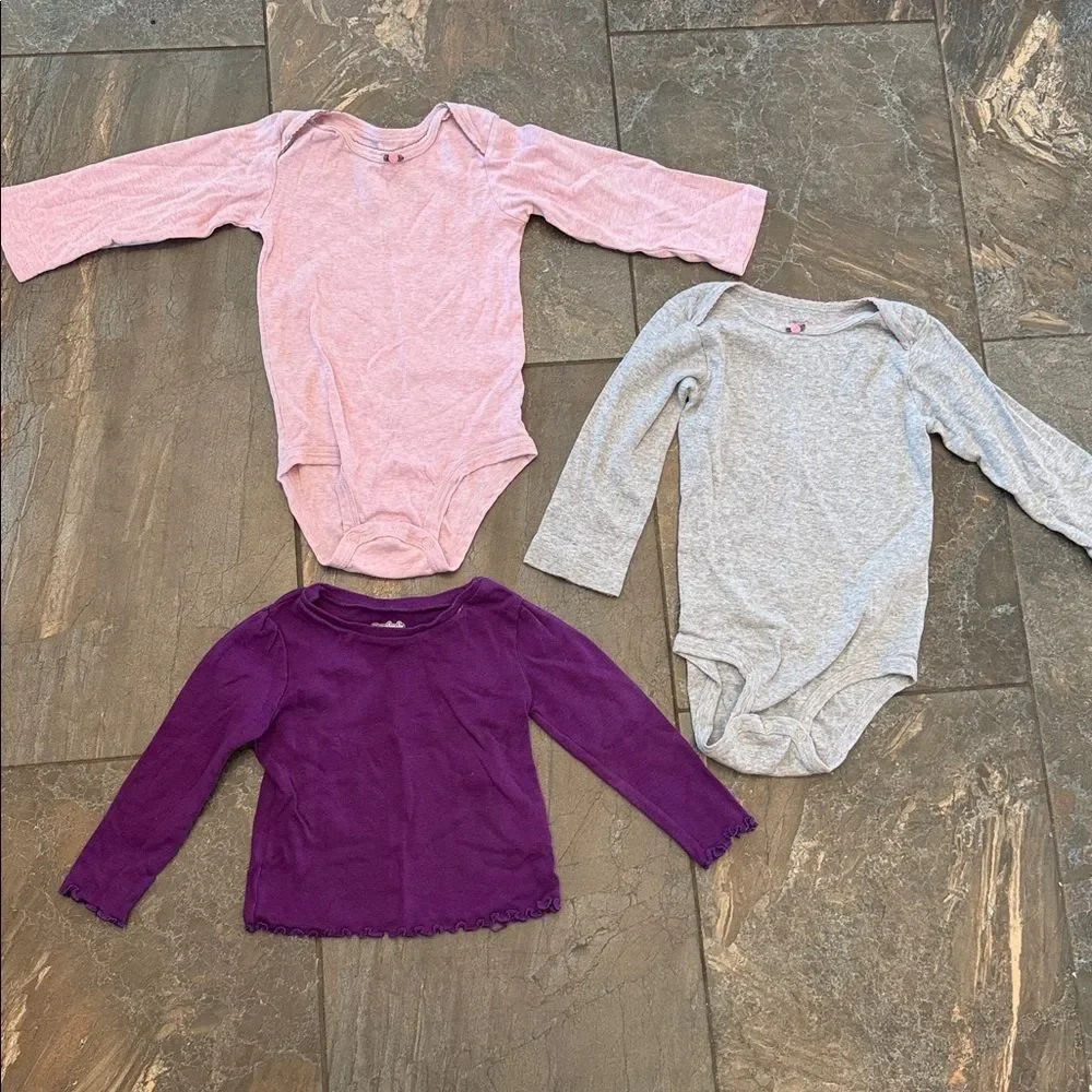 17 piece Mixed 18 month Toddler Girls Clothing Lot - Pastel Pink, Teal, Purple